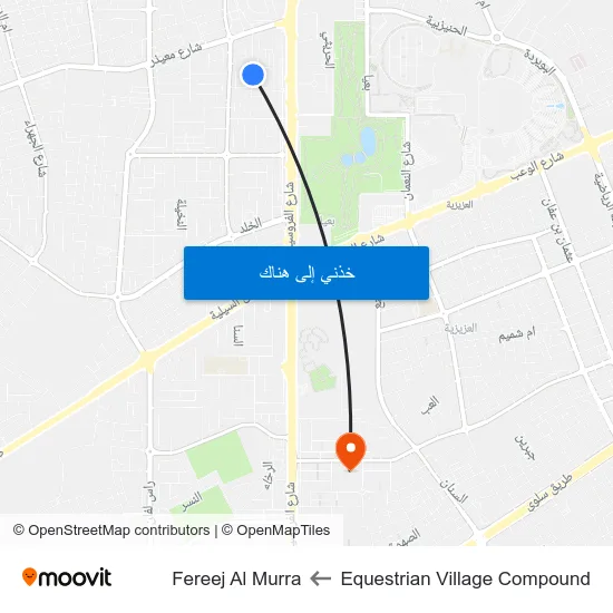 Equestrian Village Compound to Fereej Al Murra map