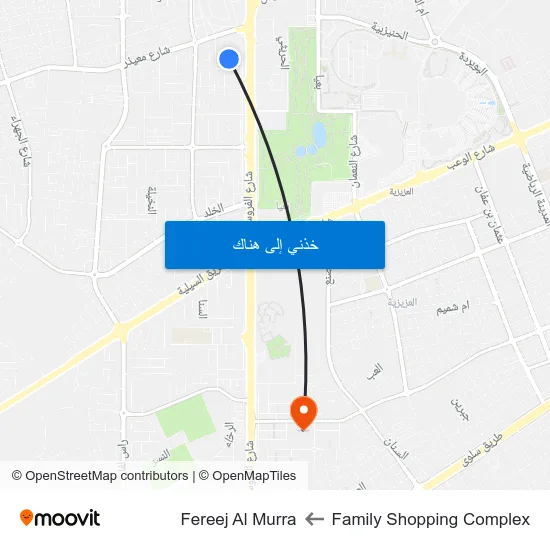 Family Shopping Complex to Fereej Al Murra map