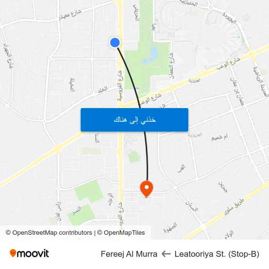 Leatooriya St. (Stop-B) to Fereej Al Murra map