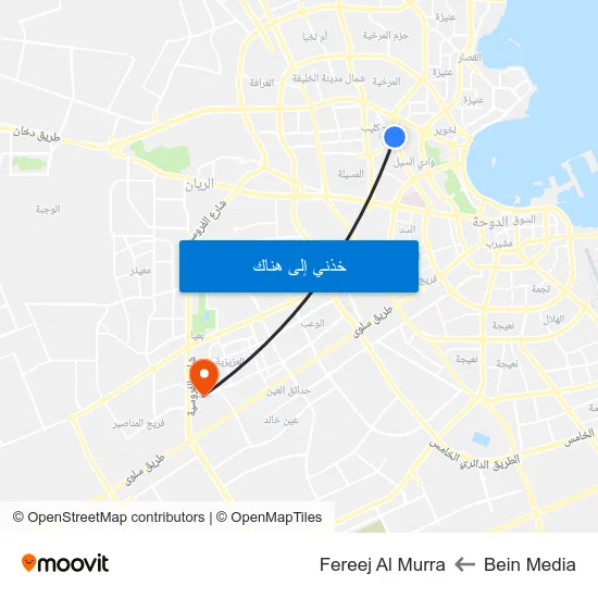 Bein Media to Fereej Al Murra map