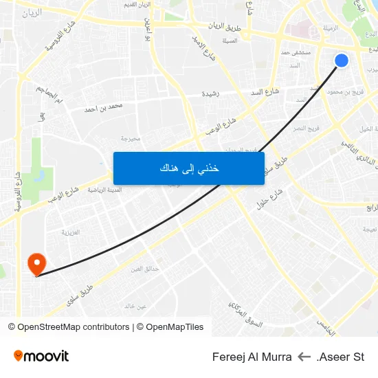 Aseer St. to Fereej Al Murra map