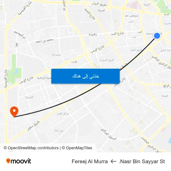 Nasr Bin Sayyar St. to Fereej Al Murra map