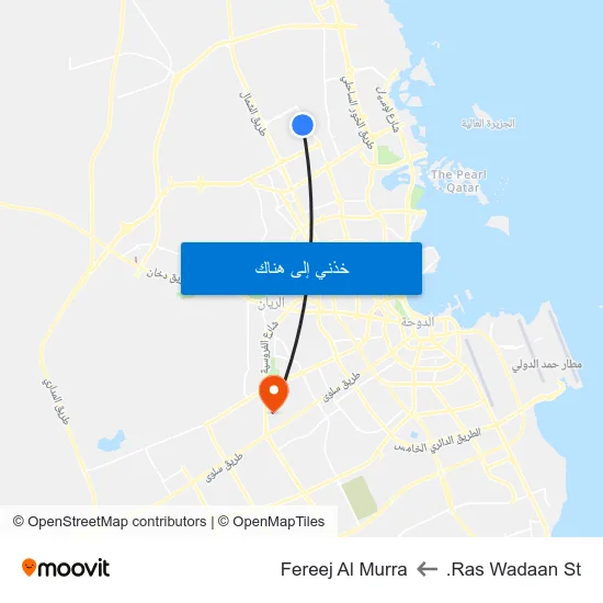 Ras Wadaan St. to Fereej Al Murra map