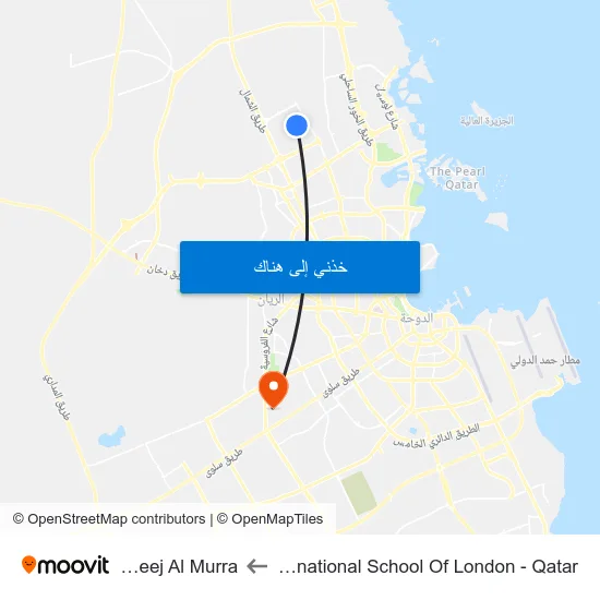 International School Of London - Qatar to Fereej Al Murra map