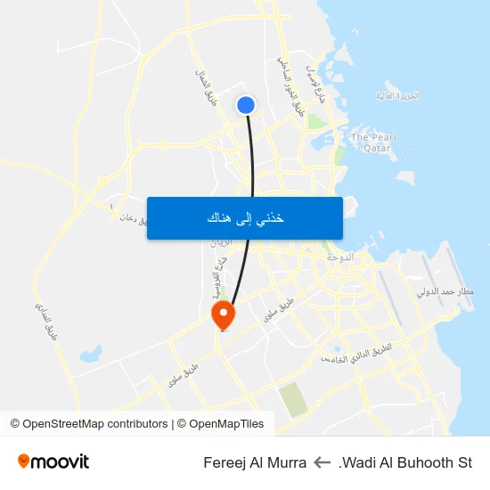 Wadi Al Buhooth St. to Fereej Al Murra map