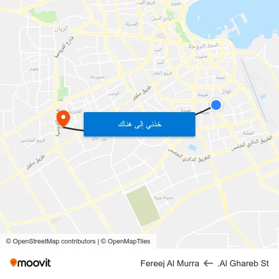 Al Ghareb St. to Fereej Al Murra map