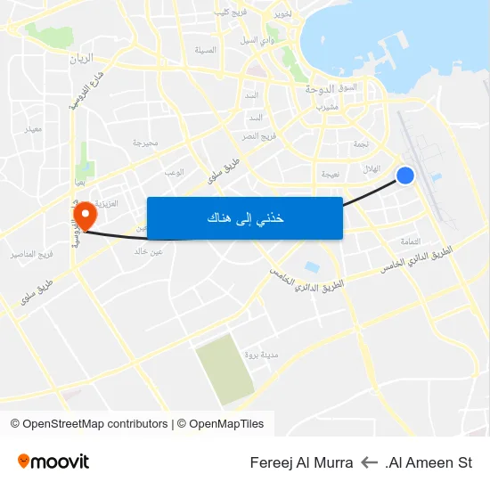 Al Ameen St. to Fereej Al Murra map