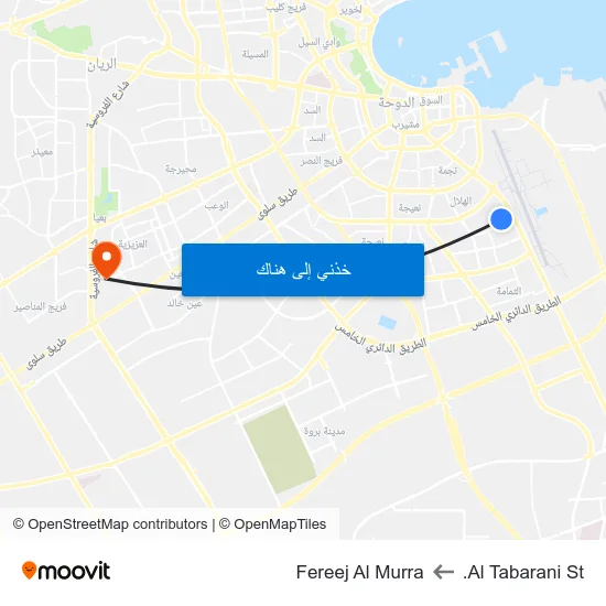 Al Tabarani St. to Fereej Al Murra map