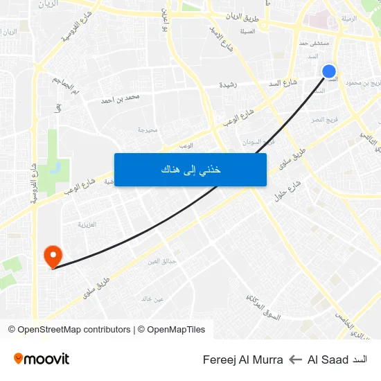 السد Al Saad to Fereej Al Murra map