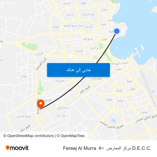 .D.E.C.C مركز المعارض to Fereej Al Murra map