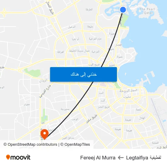 لقطيفية Legtaifiya to Fereej Al Murra map