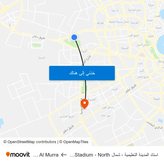 استاد المدينة التعليمية - شمال Education City Stadium - North to Fereej Al Murra map