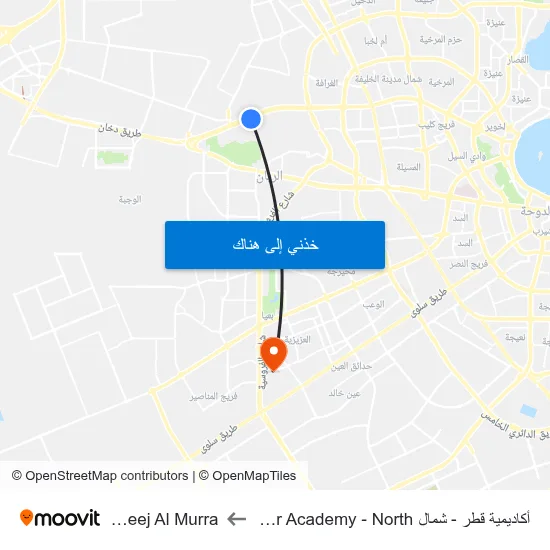 أكاديمية قطر - شمال Qatar Academy - North to Fereej Al Murra map
