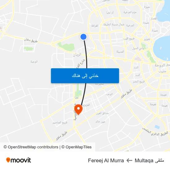 ملتقى Multaqa to Fereej Al Murra map