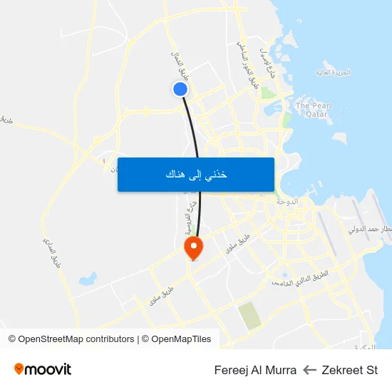 Zekreet St to Fereej Al Murra map