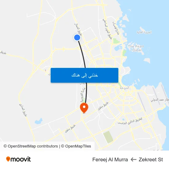 Zekreet St to Fereej Al Murra map