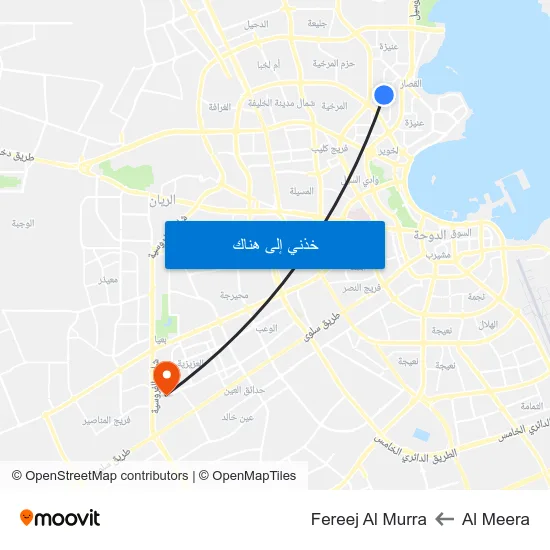 Al Meera to Fereej Al Murra map