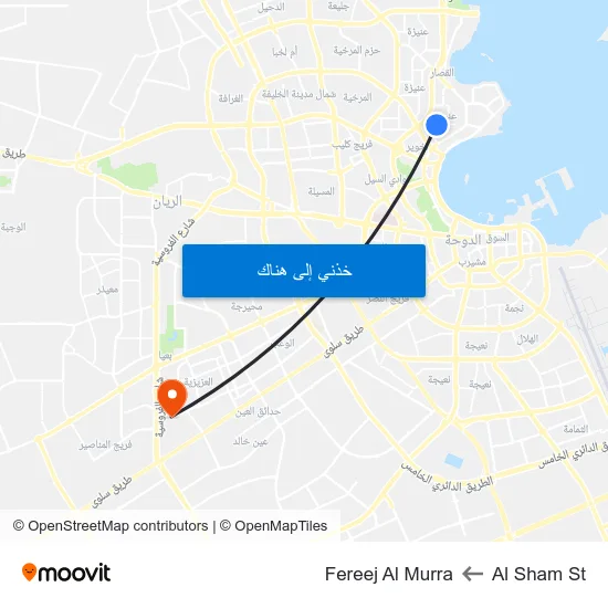 Al Sham St to Fereej Al Murra map