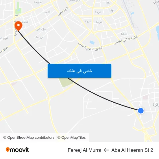 Aba Al Heeran St 2 to Fereej Al Murra map