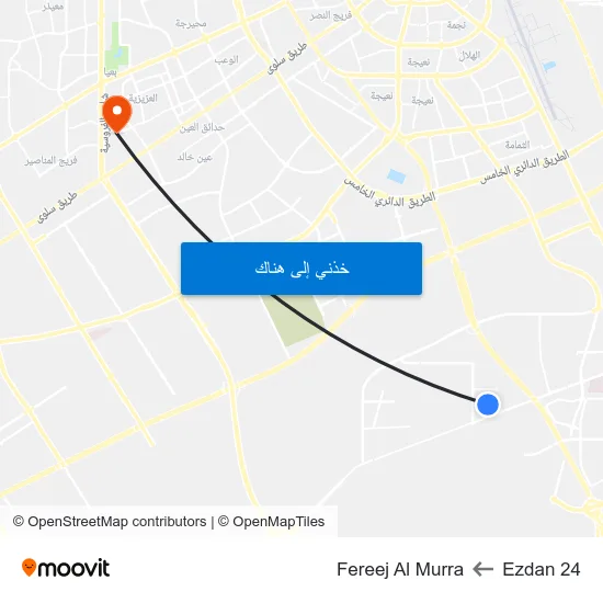 Ezdan 24 to Fereej Al Murra map