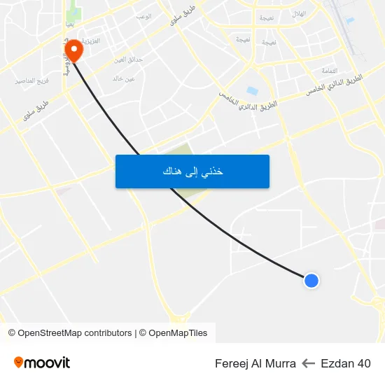 Ezdan 40 to Fereej Al Murra map