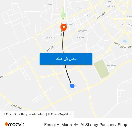 Al Sharqy Punchery Shop to Fereej Al Murra map