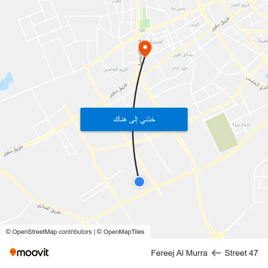 Street 47 to Fereej Al Murra map