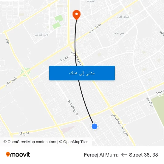Street 38, 38 to Fereej Al Murra map