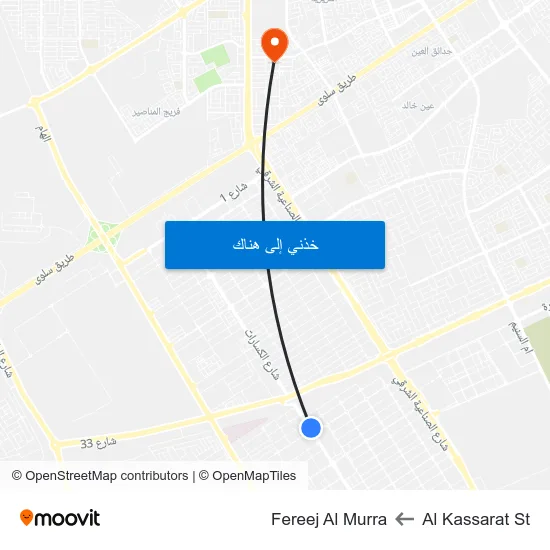 Al Kassarat St to Fereej Al Murra map