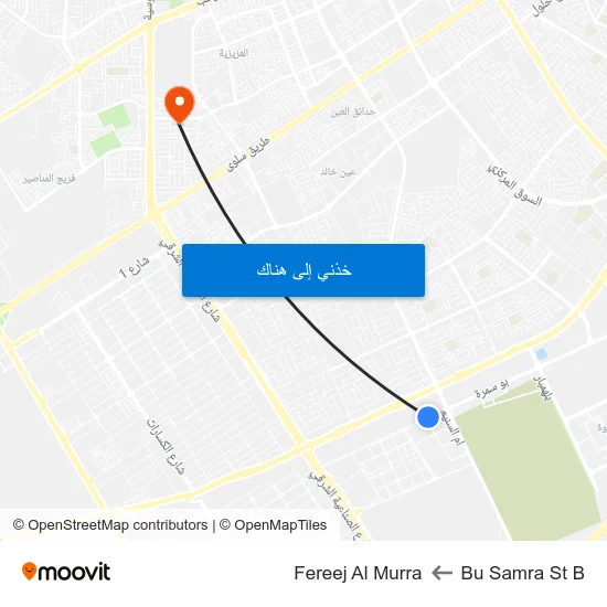 Bu Samra St B to Fereej Al Murra map