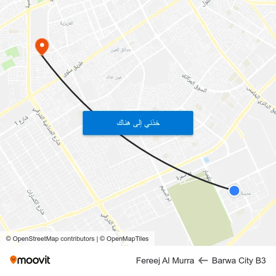 Barwa City B3 to Fereej Al Murra map