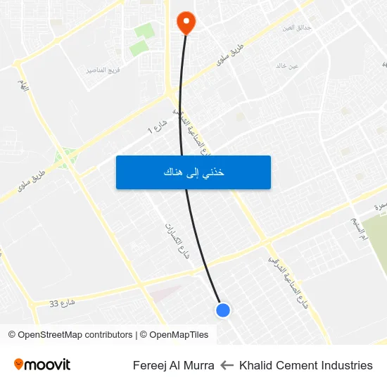 Khalid Cement Industries to Fereej Al Murra map