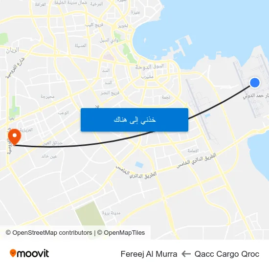 Qacc Cargo Qroc to Fereej Al Murra map