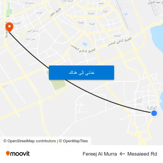 Mesaieed Rd to Fereej Al Murra map
