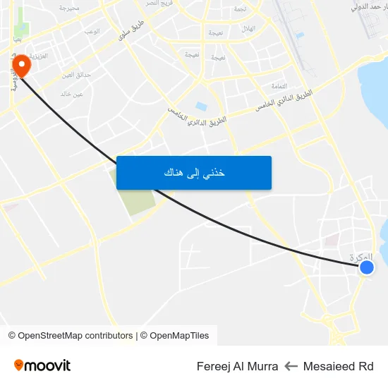 Mesaieed Rd to Fereej Al Murra map