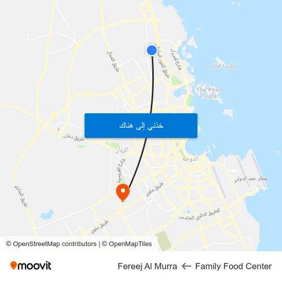 Family Food Center to Fereej Al Murra map
