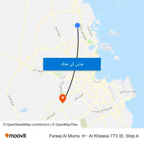 Al Kheesa 773 St. Stop A to Fereej Al Murra map