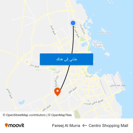 Centro Shopping Mall to Fereej Al Murra map