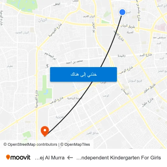 Qatar Independent Kindergarten For Girls to Fereej Al Murra map