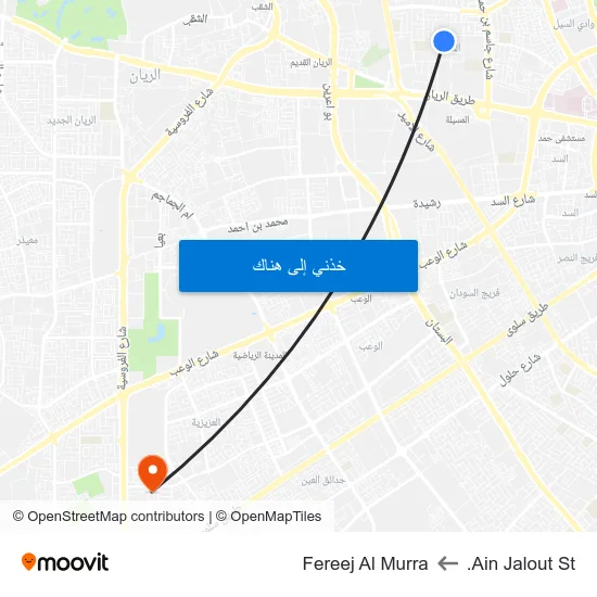 Ain Jalout St. to Fereej Al Murra map