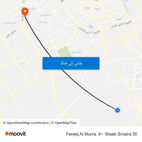 Waab Smaira St to Fereej Al Murra map
