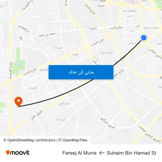 Suhaim Bin Hamad St to Fereej Al Murra map