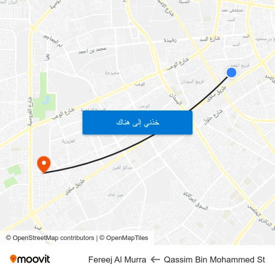 Qassim Bin Mohammed St to Fereej Al Murra map