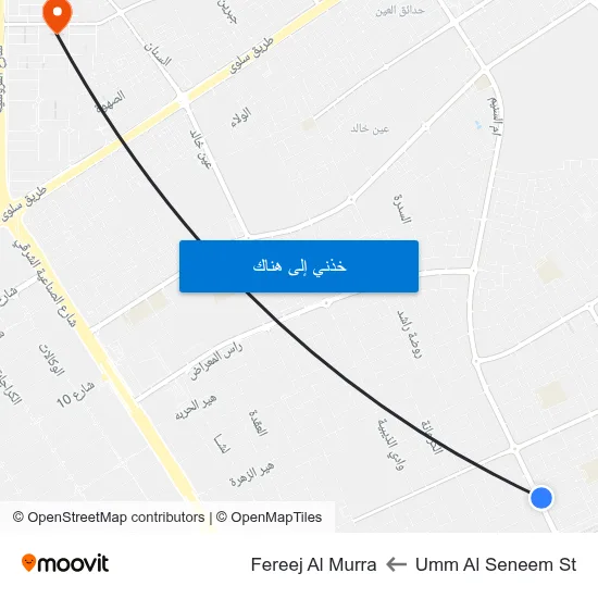 Umm Al Seneem St to Fereej Al Murra map