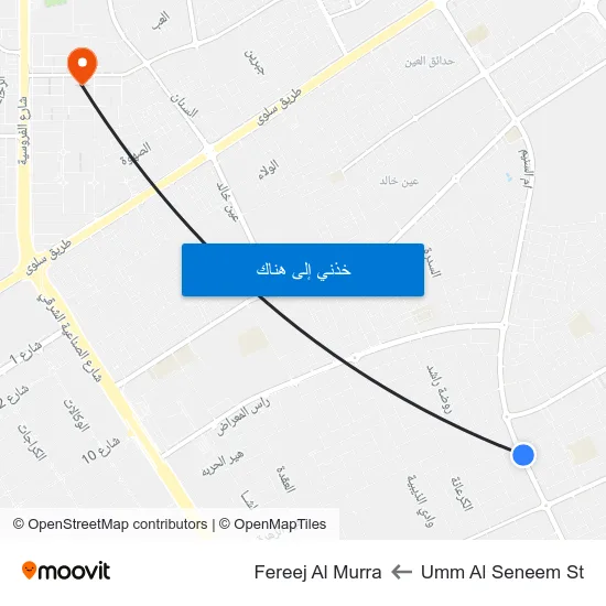Umm Al Seneem St to Fereej Al Murra map