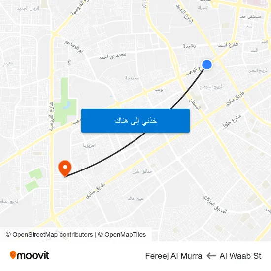 Al Waab St to Fereej Al Murra map