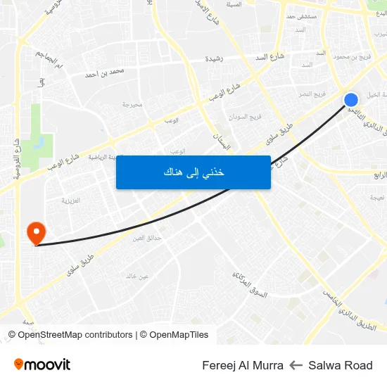 Salwa Road to Fereej Al Murra map