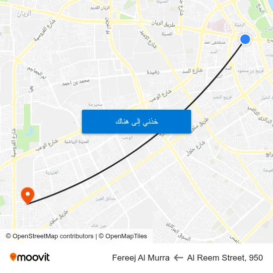 Al Reem Street, 950 to Fereej Al Murra map