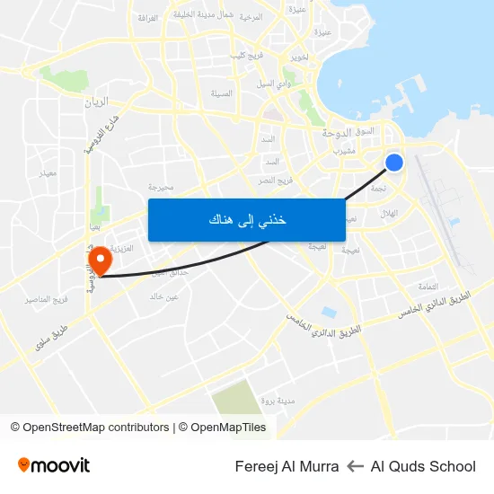 Al Quds School to Fereej Al Murra map