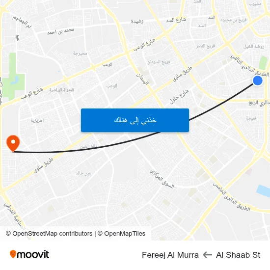 Al Shaab St to Fereej Al Murra map